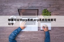 哪里可以学erp系统,erp系统在哪里可以学