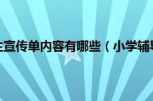 小学辅导班招生宣传单内容有哪些（小学辅导班招生宣传单内容）