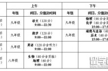 西宁城区2023年初中学业水平考试时间